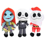 Tim Burtons Nightmare Before Christmas: 6 tum Jack Skellington och Sally Bobo Style Plysch Squeaker Hund Leksak, Officiellt Licensierad