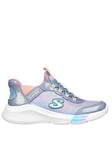 Skechers Dreamy Lites-Colorful Prism Trainer, Grey, Size 13.5 Younger