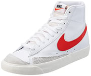 NIKE Femme W Blazer Mid '77 Sneaker, White/Habanero Red-SAIL, 36.5 EU