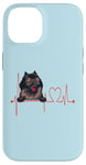 Coque pour iPhone 14 EKG de battements de cœur pour chiens Wolf Spitz Funny Dogs My Cardio