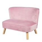 roba Canapé Enfant en Velours "Lil Sofa" Scandinave - 2 Places - Fauteuil Rétro Confortable pour Filles - Rose