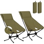 Woltu - Lot de 2 Chaises Pliante Camping, Chaise de Plage Pliable et Portable, Chaise de Pêche Ultra-légère, Vert