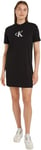 Calvin Klein Jeans Women's Satin T-Shirt Dress J20J223434, Ck Black, 3XL