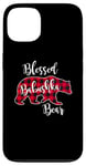 Coque pour iPhone 13 Blessed Babushka Bear Red Buffalo Check Plaid Cadeau pour grand-mère