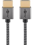 Pro HDMI 2.0 sleeved - Skjermkabel - 2m - Grå