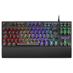 Mars Gaming MKXTKLBPT, Clavier Mécanique Ultra-compact TKL RGB, Repose-poignet, Switch OUTEMU SQ Bleu, Langue Portugaise