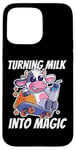 Coque pour iPhone 15 Pro Max Transformer le lait en machine à fromage magique avec humour d'élevage de vache laitière