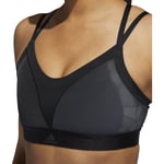 adidas All Me Womens Sports Bra Black Support Compression Gym Workout Fitness