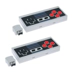 2x contrôleur sans fil Gamepad Nintendo Mini Classic NES Console Turbo Function Gris