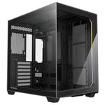 Antec C5 Dual Chamber Gaming Case w/ Glass Side & Front, ATX, No Fans, ARGB Strip, USB-C, Asus BTF Compatible, Black