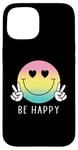 Coque pour iPhone 15 Chemise Be Happy Heart Eyes Smile Face Peace Happy Face Love