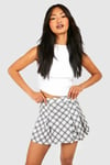 Printed Pleated Crepe Tennis Skirt