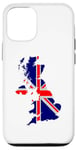 Coque pour iPhone 12/12 Pro Drapeau carte du Royaume-Uni