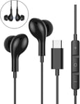 Casque Filaire Haute fidélité de Type C HiFi USB C écouteur Intra-auriculaire avec Isolation Acoustique et Microphone, adapté pour iPhone 15 Pro Max Huawei P40/P30/P60 Samsung S24/S23/S22/S21/A53