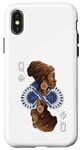 Coque pour iPhone X/XS Black History Month Carte afro Motif Reine de pique Noir