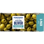 Fontana Spanska Gröna Oliver med Ansjovis 3-pack