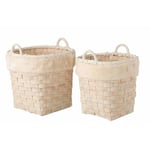 Lot de 2 Paniers "Imitation Fourrure" 39cm Naturel