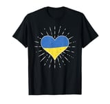 Ukrainian Flag Vintage Heart Ukraine Fan Retro T-Shirt