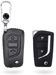 HAHASG Car Key Protective Cover,For Toyota Auris Corolla Avensis Verso Yaris Aygo Scion TC IM 2015 2016 Hilux,Fortuner Land Cruiser-G 2 Black