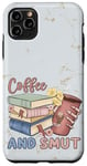 Coque pour iPhone 11 Pro Max Funny Coffee and Smut Bookworm Librarian Skeleton Retro Cute