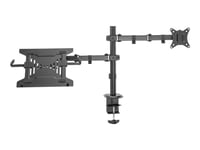 Digitus - Monteringssett (Klemme, Notebook-Bakke, Skjermarm, Hurtigutløsende Vesa-Plate) - For Skjerm / Notebook - Universal - Plastikk, Stål - Matt Svart - Skjermstørrelse: Up To 32" (Monitor) / Up To 15.6" (Notebook) - C-Klemme