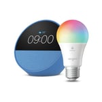 Echo Spot | Ocean Blue + Sengled LED Smart Light Bulb (E27), Works with Alexa - Smart Home Starter Kit