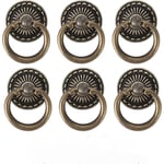 Ahlsen 6PCS Poignee de Meuble Vintage Poignées de Tiroir Antique Poignée de Porte en Bronze pour Meuble Armoire Commode Porte Placard