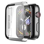 Recata Transparente PC Coque Compatible avec Apple Watch Serie 6 Se Series 5 Série 4 44mm, Protection écran Ultra Mince Verre trempé - HD Clair - Pack de 2