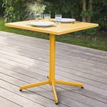 Table de jardin carrée bistro inclinable en acier jaune Palavas  Oviala