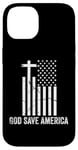 iPhone 14 God Save America Sign,God American Flag Jesus Save America Case