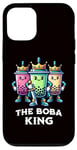 Coque pour iPhone 12/12 Pro Boba King Illustration drôle Boba Tea Drinker