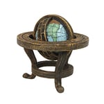 Aqua Della, Décoration pour Aquarium, Steampunk Globe 8,2x7,8x7,5 cm, Ornement en Résine de Polyester, Non Toxique et PH Neutre, pour Aquarium Eau Douce et salée, Extrêmement Détaillé