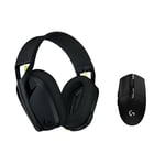 Logitech G G305 souris gaming sans fil avec capteur HERO 12K et G435 casque gaming sans fil avec Bluetooth et micro intégré – Léger avec LIGHTSPEED – PC-Mac, Noir