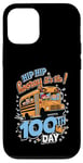 Coque pour iPhone 12/12 Pro 100 Days of School Bus Driver Kids Teacher Hooray 100