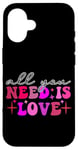 iPhone 16 All You Need Is Love Retro Aesthetic Case