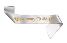 Worldtenda Mummy to Be Baby Shower Party Écharpe Sash Satin Gold & White