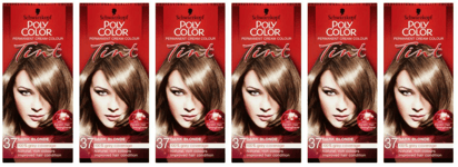 Schwarzkopf Poly Color Dark Blonde Natural Cream Permanent Hair Tint 37 Pack X 6