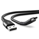 CELLONIC® USB cable 1m compatible with Bang & Olufsen BeoPlay A1, A2 Active, P2, P6 / BeoLit 17 Charging Cable USB C Type C to USB A 2.0 Data Cable 3A Black/Grey Nylon Lead USB Wire
