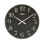 PM Company Horloge Murale en Bois avec Chiffres très Visibles, en Bois, Verre, Fonctionnement Fluide, 1 Pile AA, 500 x 500 x 50 mm