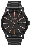 Nixon A356957-00 The Sentry Musta/Teräs Ø42 mm