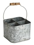 Iron Bucket Square Home Kitchen Wash & Clean Cleaning Silver Humdakin