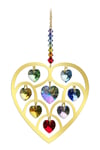 CHAKRA Crystals in Large Gold Heart Mobile Sun-catcher Valentine's Day Box Gift