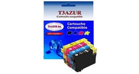 T3azur 4 cartouches d'encre compatibles 29xl pour epson expression home xp345, xp352, xp 345, xp 352