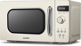 COMFEE' Retro Style 800w 20L Microwave Oven with 8 Auto Menus, 5 Cooking Power 