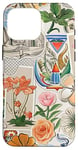 Coque pour iPhone 16 Pro Max Illustrations exquises de collage mondial de flore et de faune