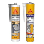 Sika - SikaSeal-189 Toiture & Gouttière, Gris, Mastic Butyle 2en 1 pour joints et réparations & lex 11 FC Purform Blanc, Mastic, joint et collage multi-usages, mastic-colle multi-supports