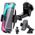 Vexloria Support Téléphone Voiture, [Ventouse Ultra Puissante & Clip Stable] Porte Telephone Voiture 3 en 1 Accroche Telephone Voiture Pose GPS Voiture Universel Portable pour Tous Les Smartphones