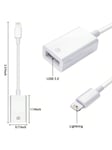 1 kpl OTG/USB-sovitin kaapelilla, Lightning to USB 3.0 OTG -sovitin, tukee kameraliitäntää, USB-muistitikku, yhteensopiva IPhone 14/13-White kanssa