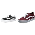 Vans Women's Ward Sneaker, Canvas Burgundy, 5 UK Wm Platform 187