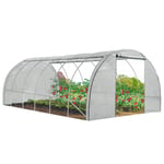 Serre tunnel de jardin 4 saisons 18M² blanche gamme maraîchère CRIMÉE 6x3M